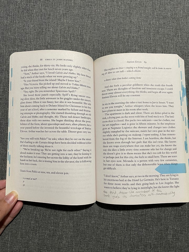 Annotated copy of Station Eleven.