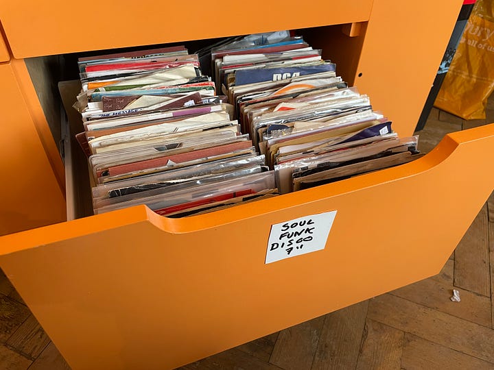 Nice selection of 45s in the drawers, from £1 upwards