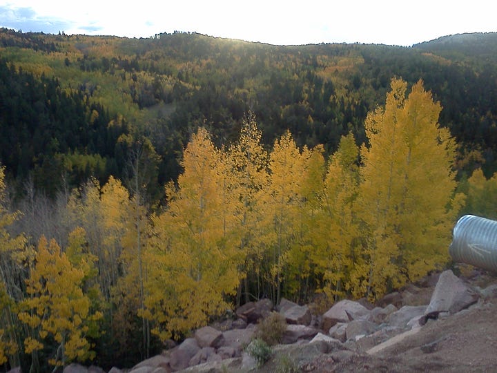 Our camper, fall and winter in the mountains