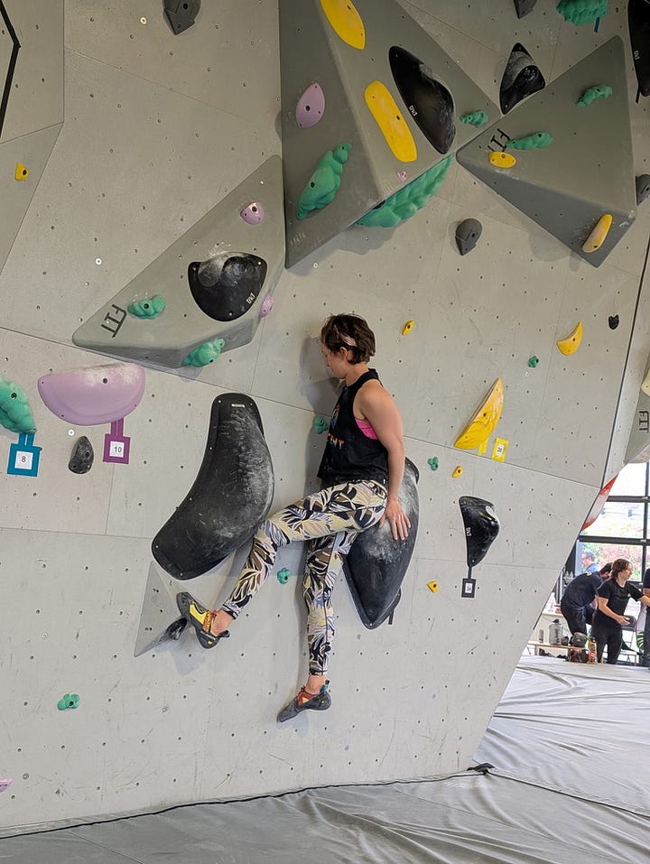 The author on a boulder problem.