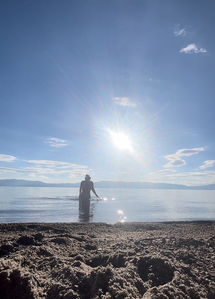 shaking with the trees in Grand Teton National Forest, skinny dipping in the icy water of Lake Tahoe, taking in the sunset over White Sands National Park and dancing with the flowers in Pacific Grove