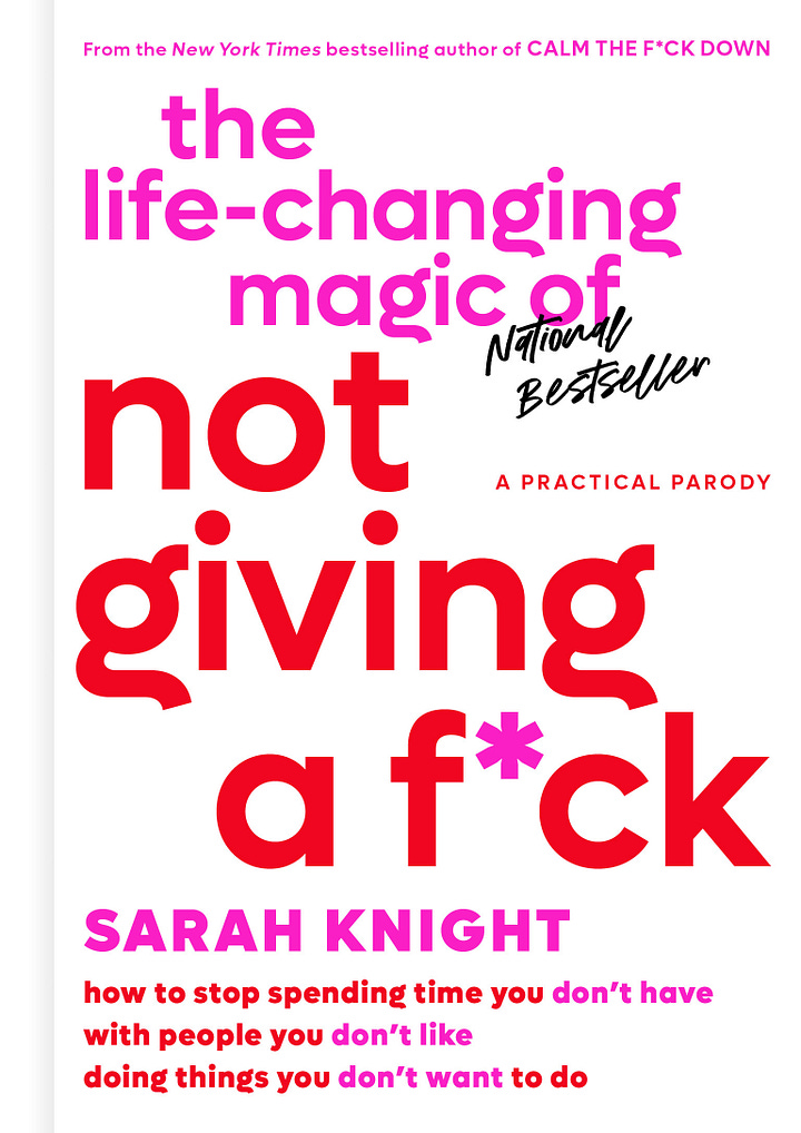 The covers of the US editions of The Life-Changing Magic of Not Giving a Fuck and Fuck No!