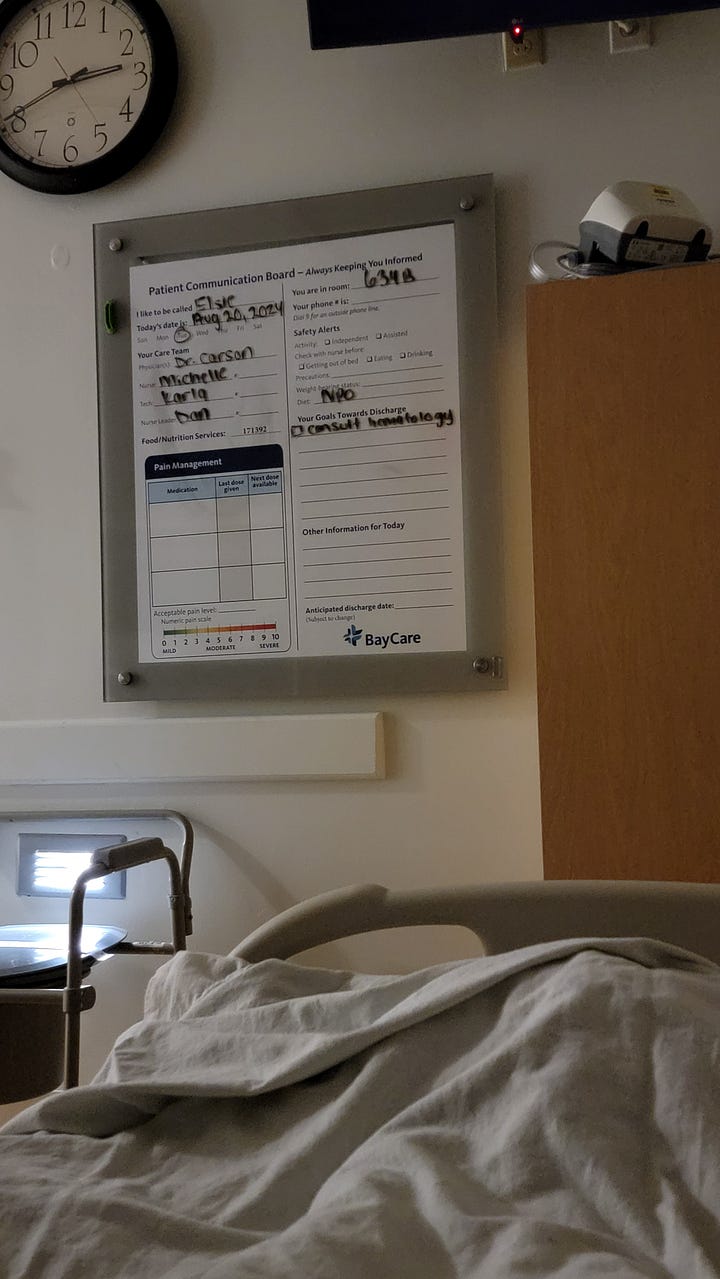 The first full day in the hospital