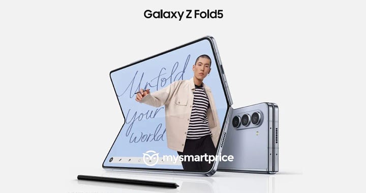 Leaked images of the Samsung Galaxy Z Flip 5 and Galaxy Z Fold 5 from MySmartPrice.