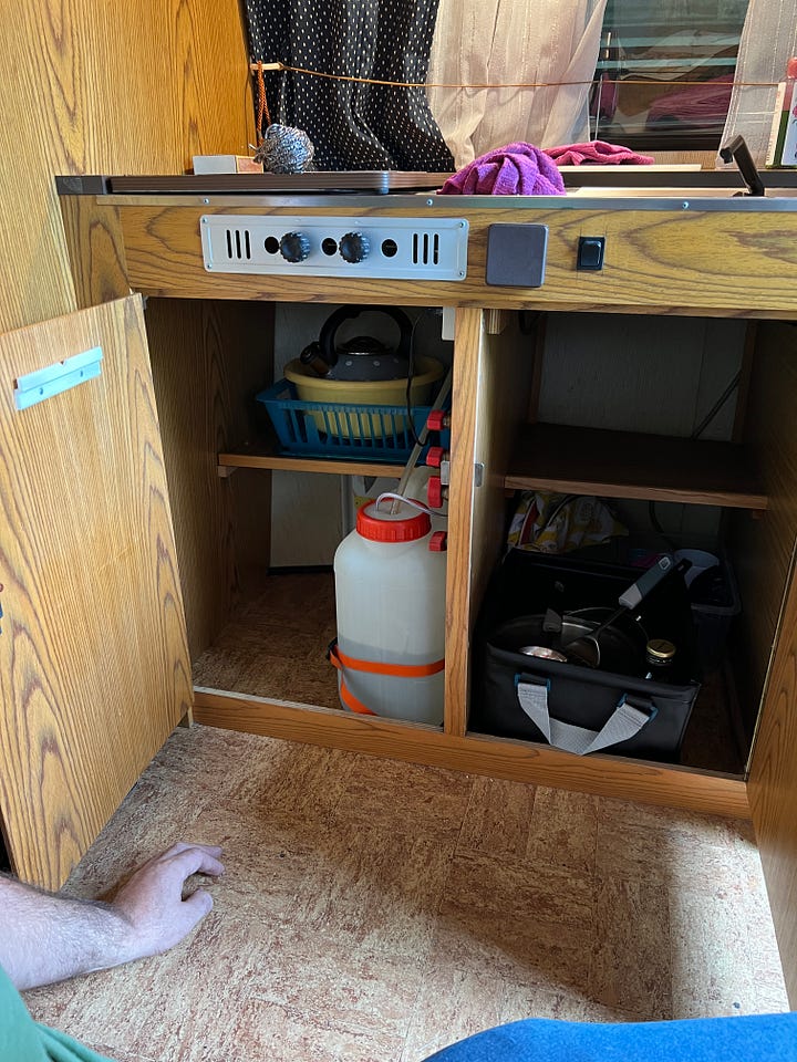 Above and under the kitchen