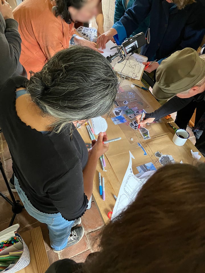 Participants creating a sensory diagram of the Holyhead Road