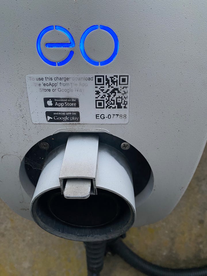An EV charging location and a charging socket