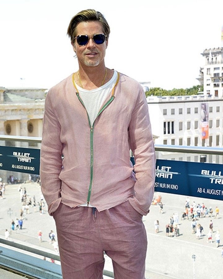 Brad Pitt monochromatic looks. Monochrome.