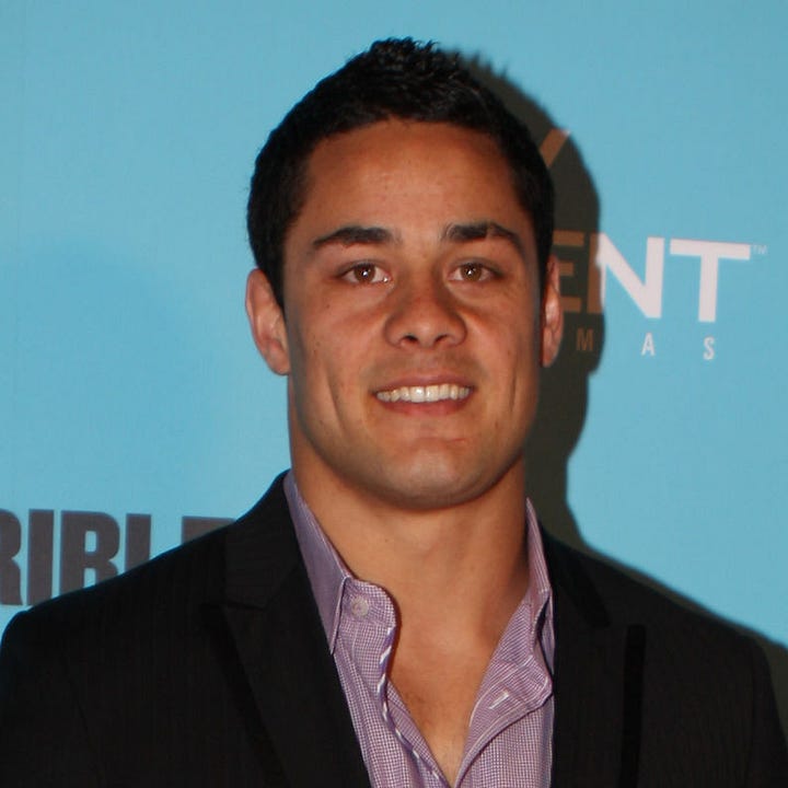 Photos of Jarryd Hayne and Zachery Ty Bryant, each from the shoulders up
