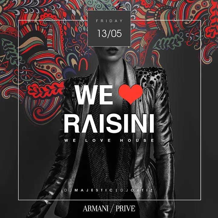 RAISINI events at ARMANI/Prive Dubai