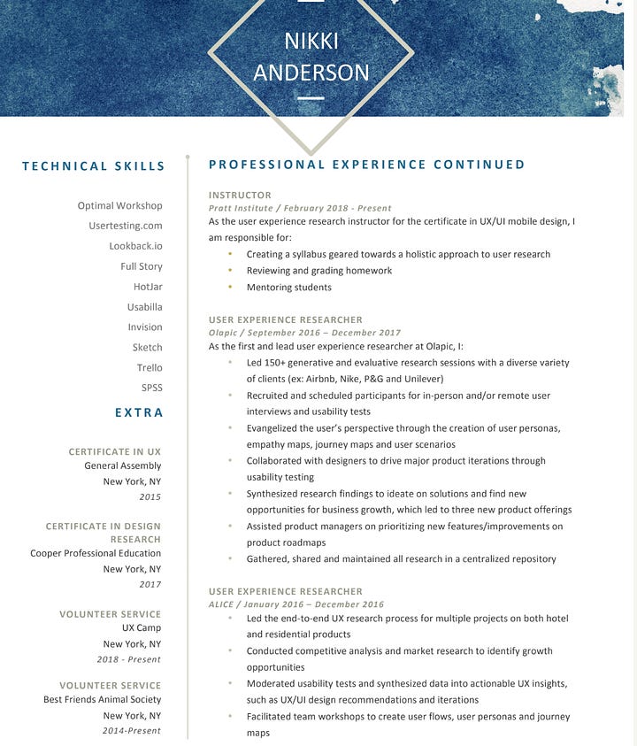 Iteration three of my resume