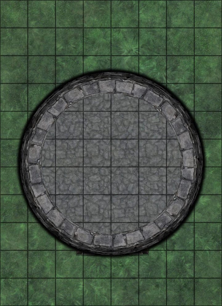 Four layer map of a small tower from a larger castle.