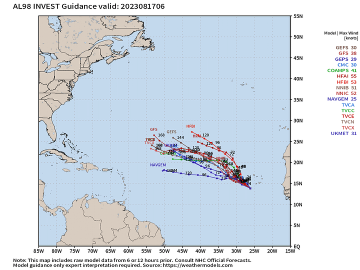 ATCF Tracks Invest 98L and 99L 