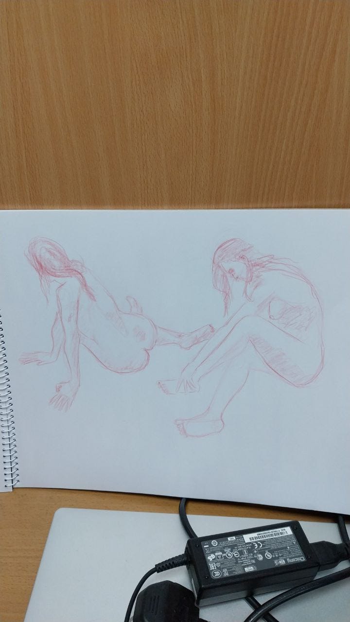 life drawing of nude model in cardiff