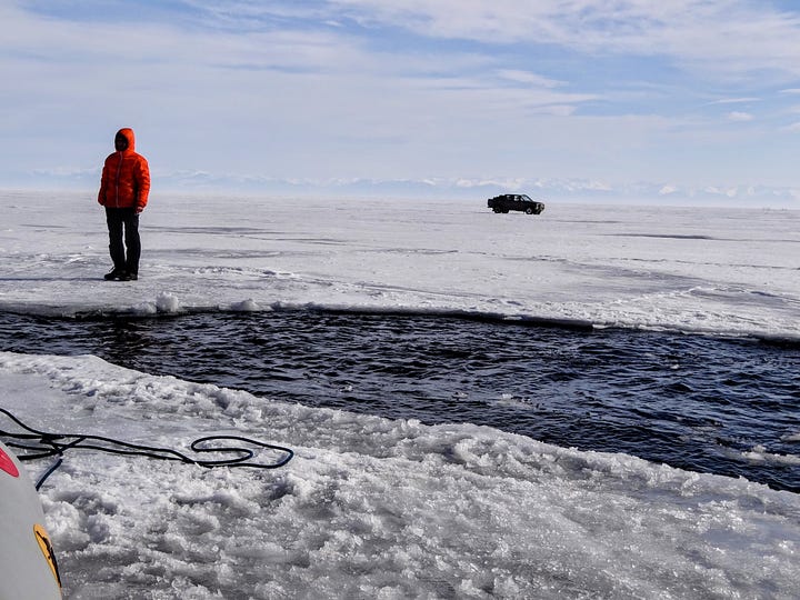 Baikal ice picnic