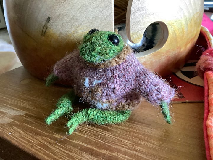 Froggy in a pink jumper