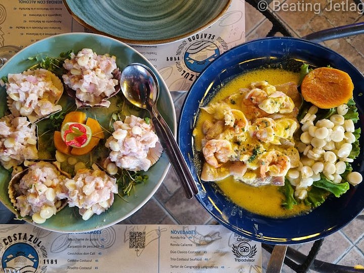 Pictures of Peruvian Food: Causa Limena and Ceviche