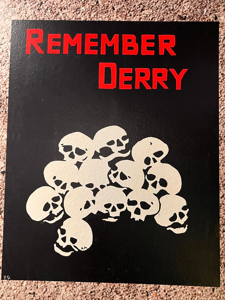 Photos of artifacts from Bloody Sunday housed at the Museum of Free Derry in Northern Ireland