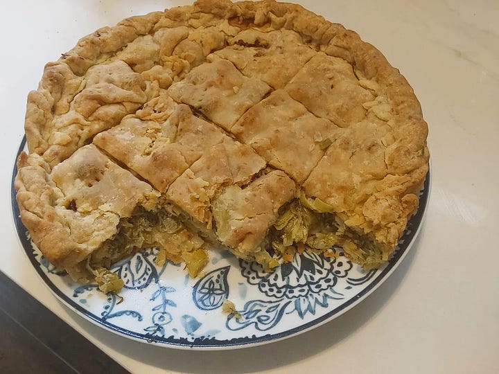 Phyllo and Leek and Feta Cheese Pita