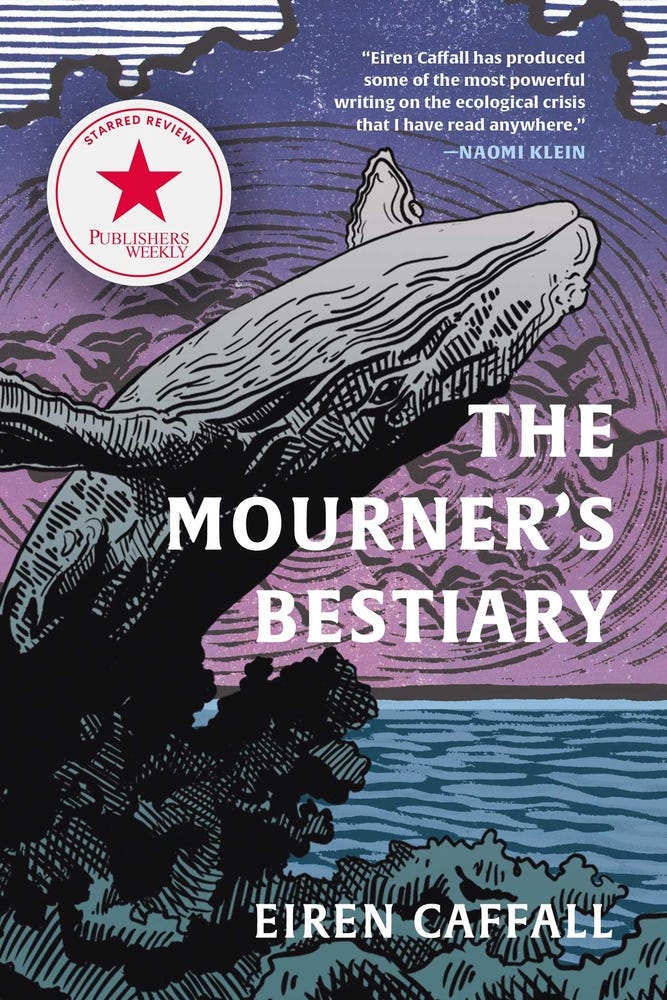 The covers of The Mouner's Bestiary by Eiren Caffall and Hungry Bones by Louise Hung