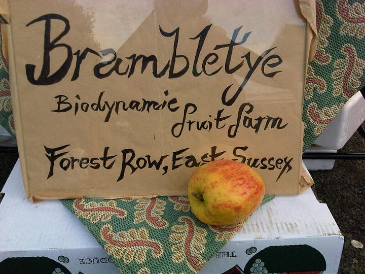 Brambletye Market stall 2010-2015 organic, biodynamic fruit vegetables juice