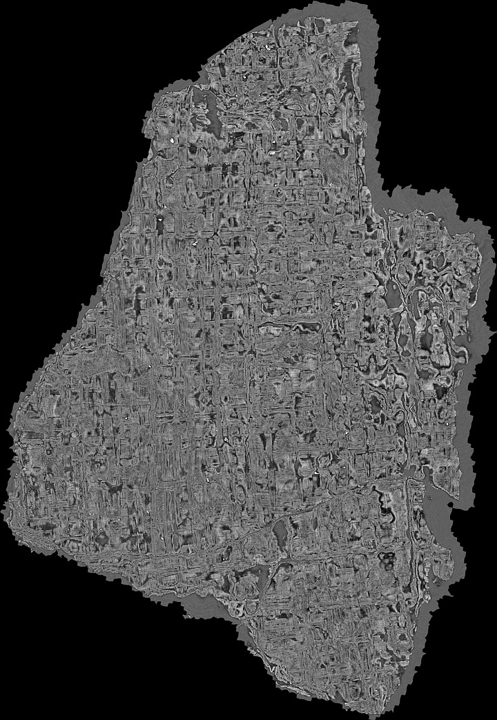 Example rescaled layer from the Fragment 3 dataset along with its corresponding ink labels.