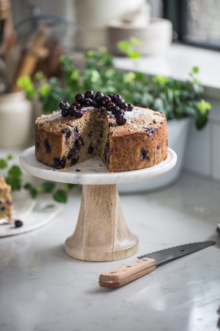 Blueberry Poppy Seed Cake & Healthy Chocolate Powerballs