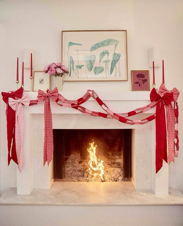 holiday 2025 Christmas decorating inspiration, featuring pink ribbons and bows