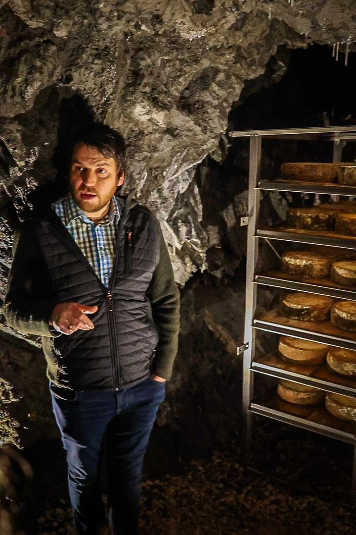 Hubert Stockner touring through Genussbunker, his abandoned World War II bunker now used to age cheese.