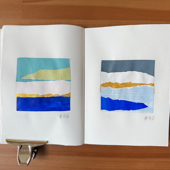 Collage art, mixed media art, sketchbooks