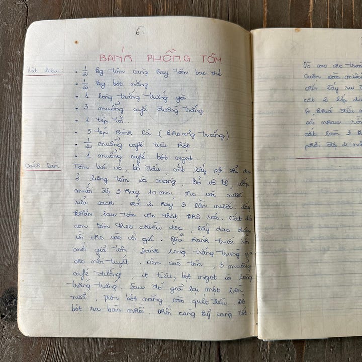 mom's recipe notebook
