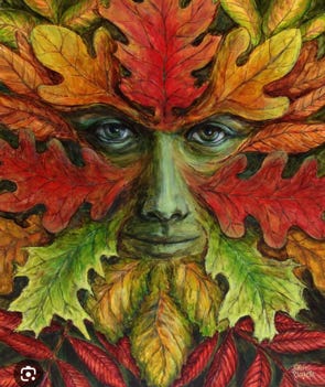 Green Man Painting (Etsy) by EllenPaquetteArt