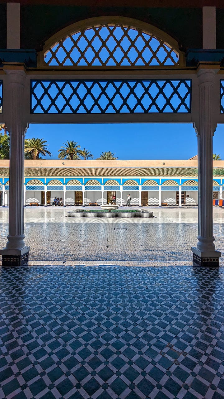 Bahia Palace interiors, in Marrakech, Morocco