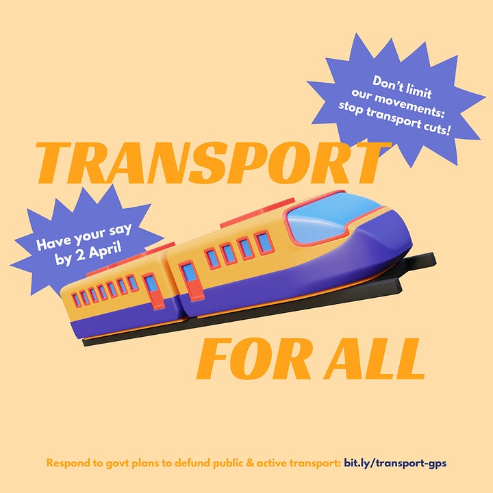 Illustrated 3D images of buses, trains, and other modes of transport illustrating their importance and encouraging people to respond to the government's transport general policy statement via our submission guide.