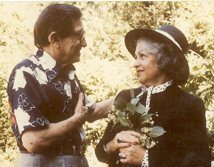 Two photos of a middle-aged woman (Fredelle Maynard) with the men in her life--the lover she adored and the husband who brought out her hard side.