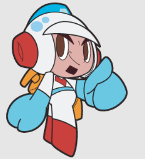 The image on the left is Taizo Hori in his Mr. Driller getup, rather than his classic 1980s Dig Dug look. On the right is Masuyo "Kissy" Tobi as she's seen in Drill Land, helmet off, unlike in Baraduke.