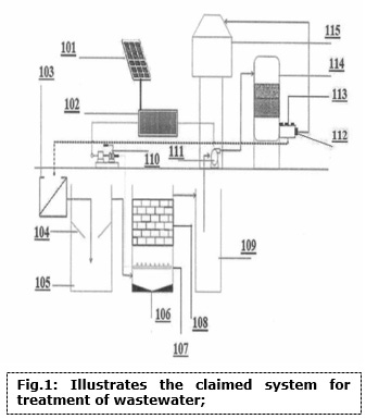 A Method and System for Treatment of Wastewater Powered by Solar Energy