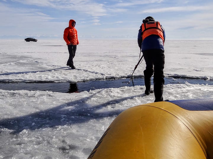 Baikal ice picnic