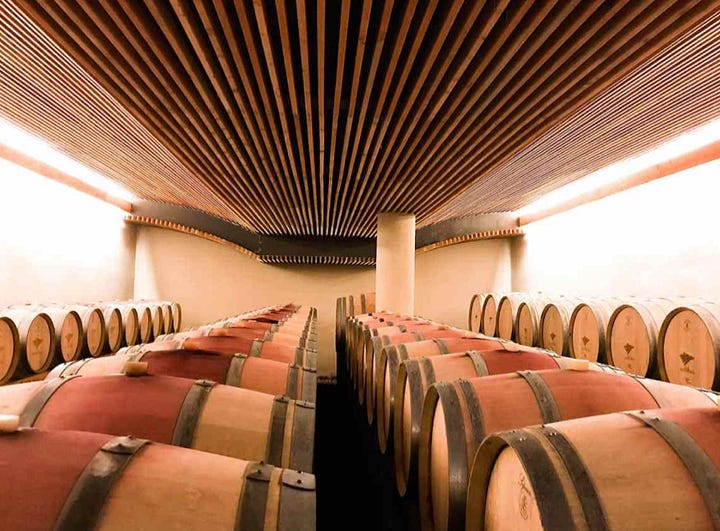 Vigne Surrau winery, barrel rooms, and wines