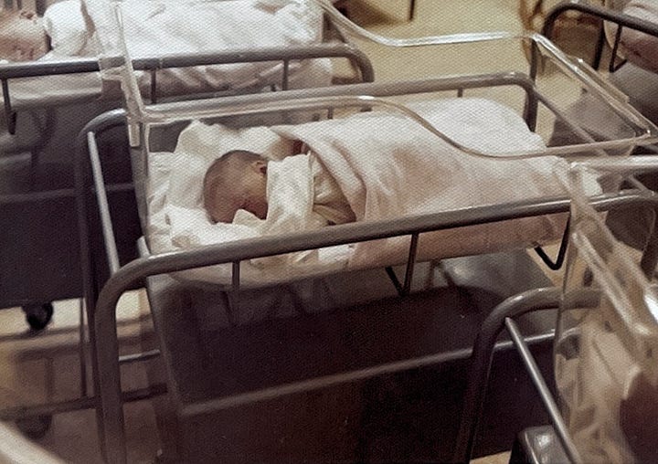 Little baby in the hospital at the time of her birth