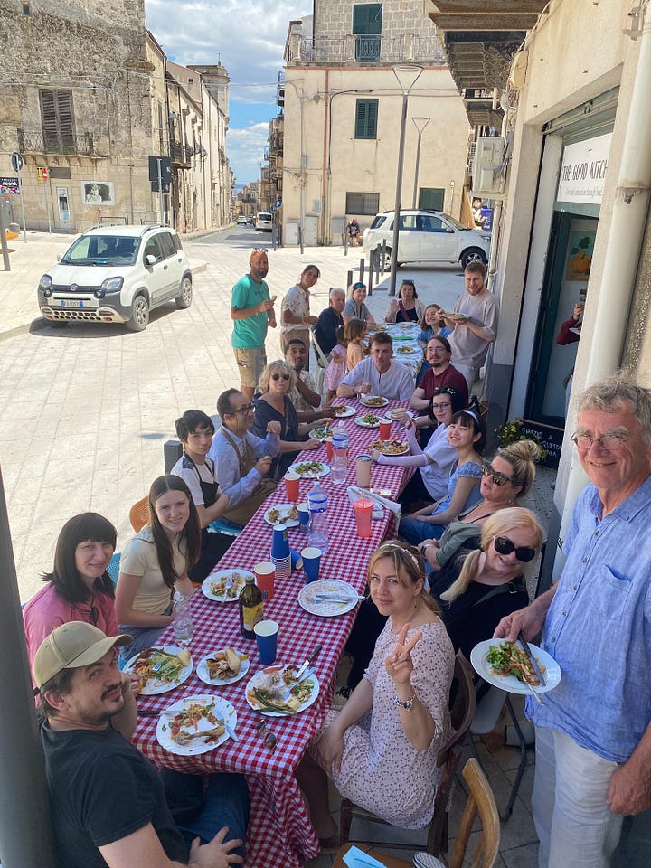 Sunday lunch at The Good Kitchen, Sicily.