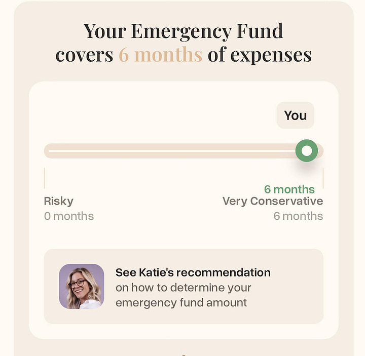 Kaylee's emergency fund + risk assessment. 