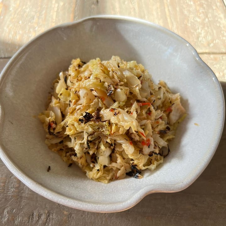 charred cabbage salad and grilled pimento cheese