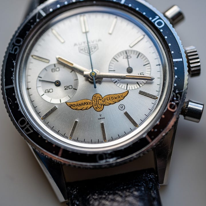 Vintage Heuer Autavia and Formula 1 Indianapolis Motor Speedway