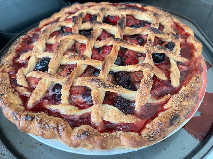 berry pie, rhubarb pie, bumbleberry pie