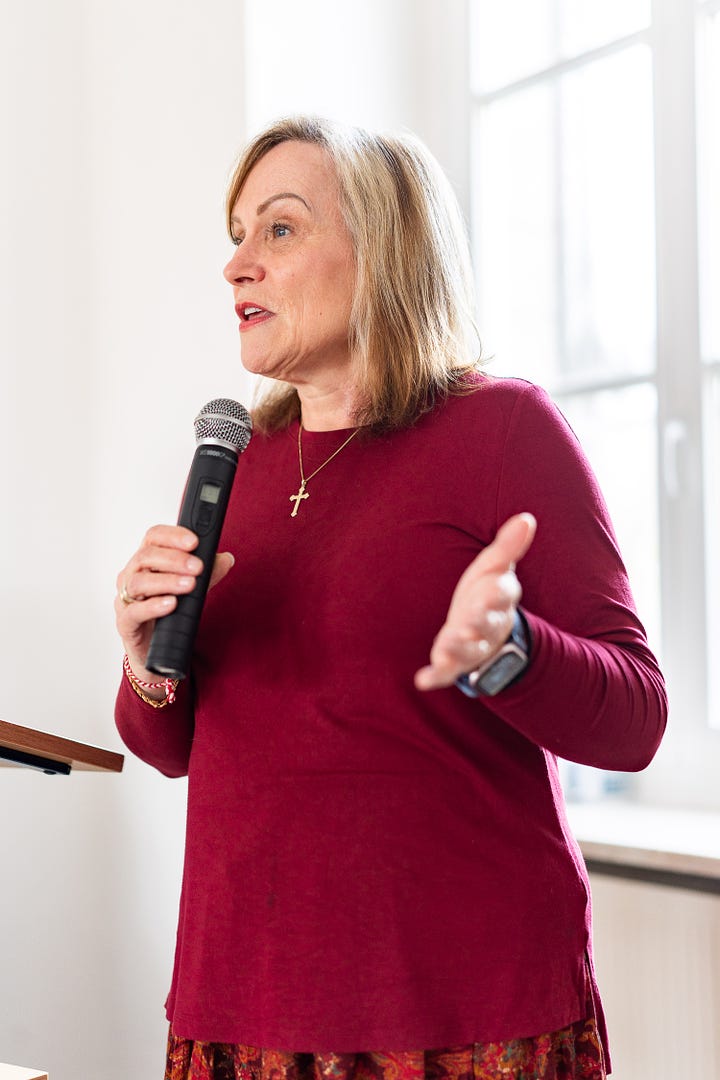 Woman giving presentation