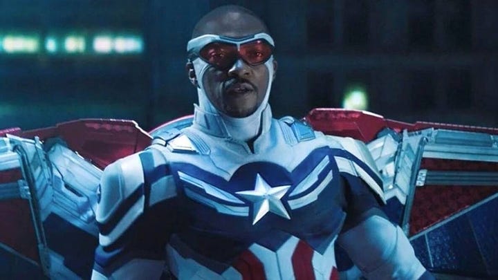 Anthony Mackie as Captain America (left) and Dominique Thorne as Ironheart (right).