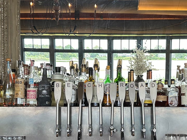 View at the bar and from a table at Beach Road Restaurant in Martha's Vineyard