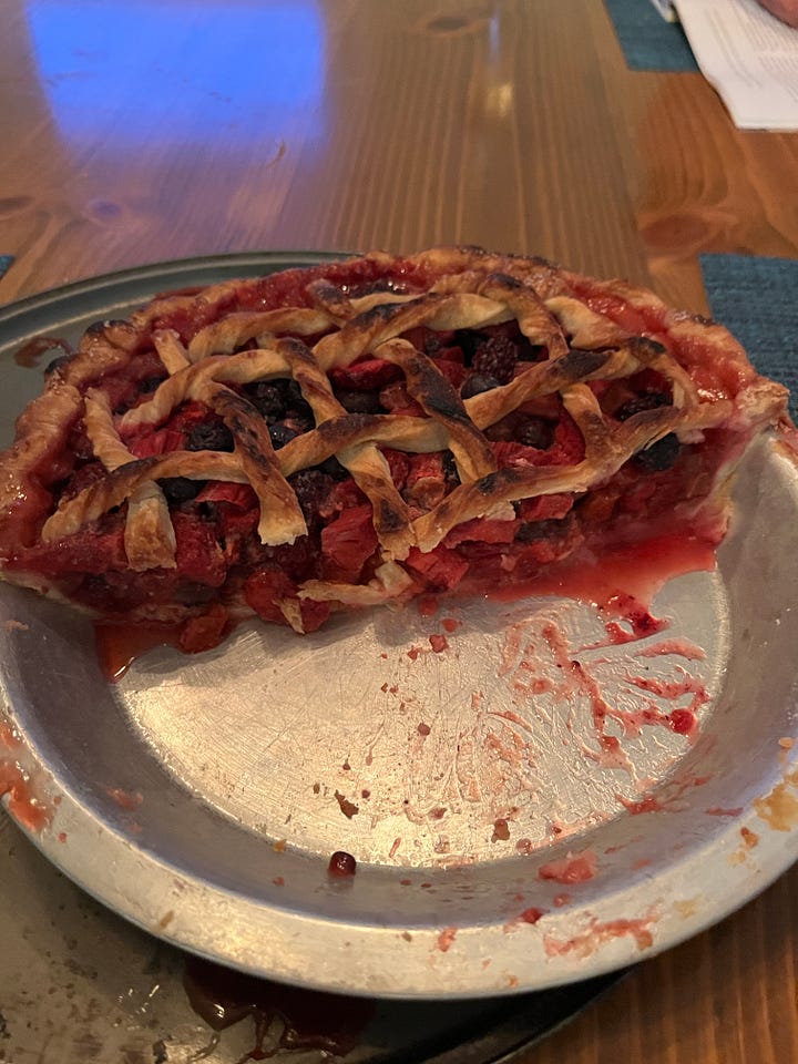 berry pie, rhubarb pie, bumbleberry pie