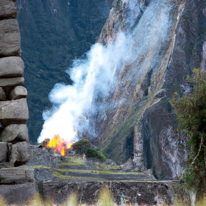 Machu Picchu grows in flames